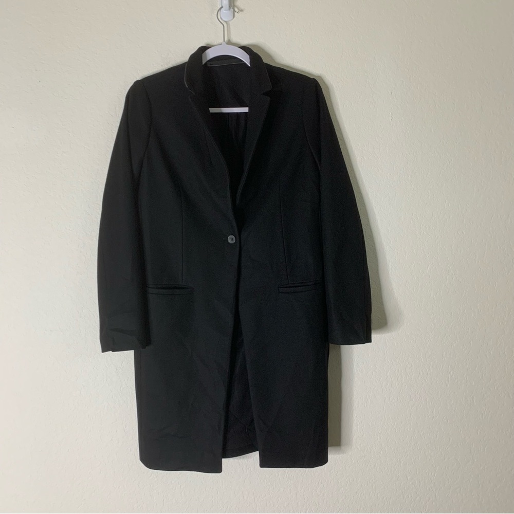 All Saints womens Black Wool one button Leni Coat 6